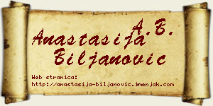 Anastasija Biljanović vizit kartica
